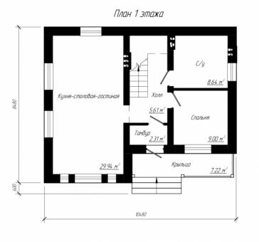 Проект двухэтажного дома в американском стиле